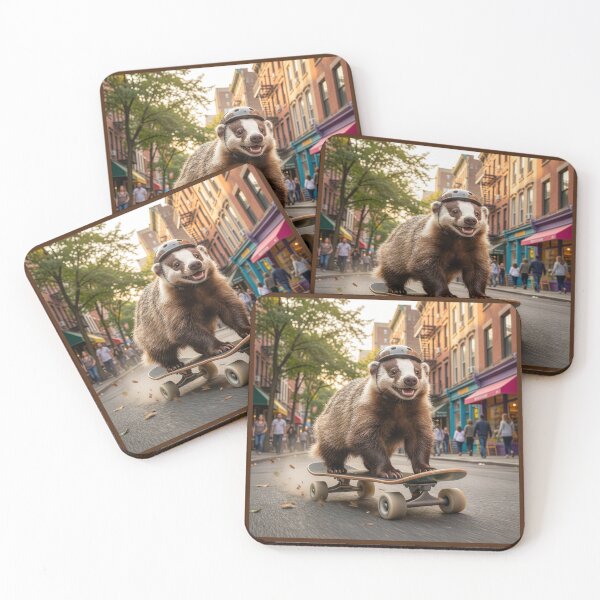 Item preview, Badger Skateboards Down Busy Street designed and sold by Tridentulus.