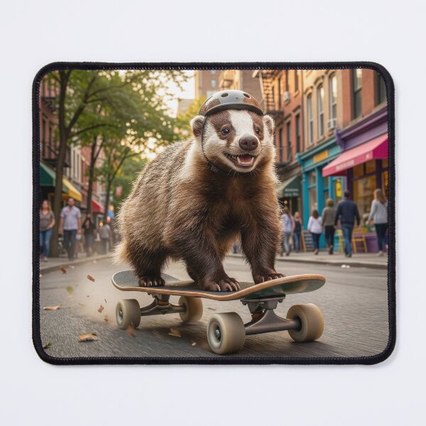 Item preview, Badger Skateboards Down Busy Street designed and sold by Tridentulus.