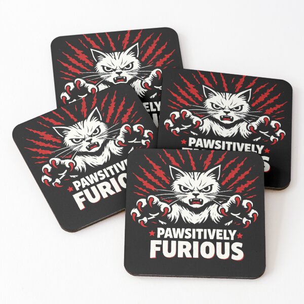 Item preview, Pawsitively Furious Angry Cat Illustration – Funny Cat Humor Design designed and sold by MariDonna.