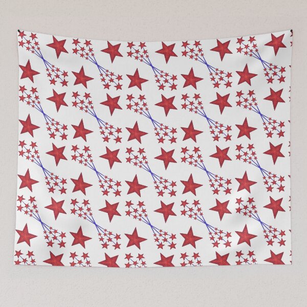 Item preview, Red stars and fireworks designed and sold by Laura Redden.