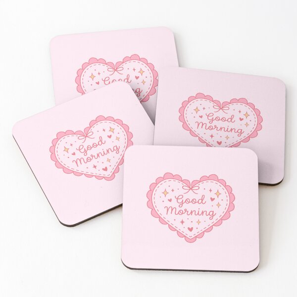 Item preview, Sweet Pink Heart Good Morning Aesthetic designed and sold by HerTenderly.