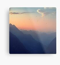 Mountain Sunrise Haze Metal Print