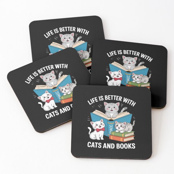Item preview, Life Is Better with Cats And Books Anime style Kitten designed and sold by DigitaldeligArt.