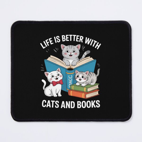 Item preview, Life Is Better with Cats And Books Anime style Kitten designed and sold by DigitaldeligArt.