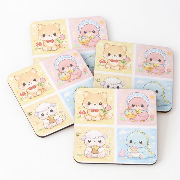 Item preview, cute cuddly animals pastel designed and sold by MoonSproutzz.