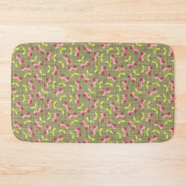 Item preview, Heart Cherry Fruit Seamless Pattern – Cute Dopamine Decor, Coquette Y2K Aesthetic, Retro Vibe - Olive Green designed and sold by piptompatternco.