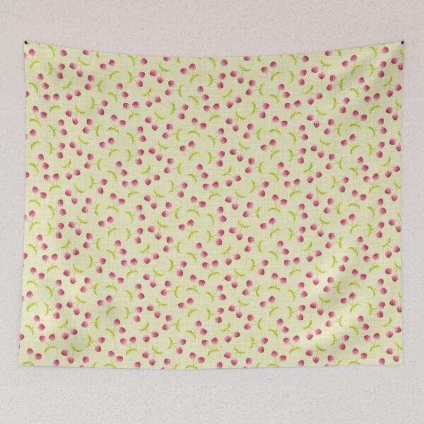 Item preview, Heart Cherry Fruit Seamless Pattern – Cute Dopamine Decor, Coquette Y2K Aesthetic, Retro Vibe - Pale Green designed and sold by piptompatternco.