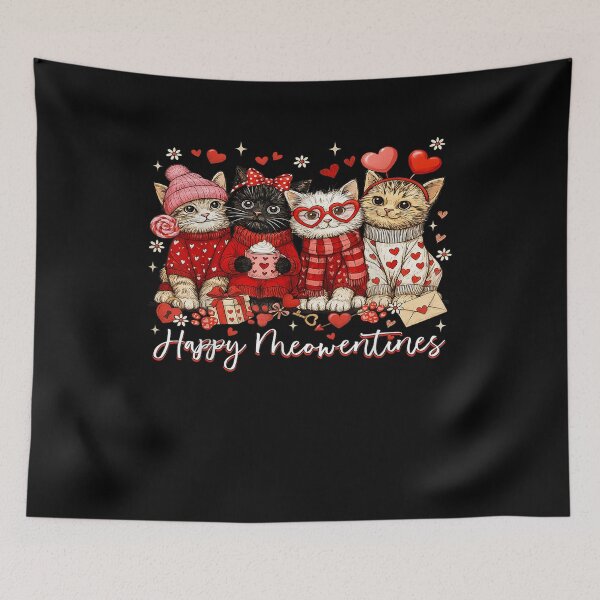 Item preview, Happy Meowentines Vintage Valentine Cats designed and sold by BASKF.