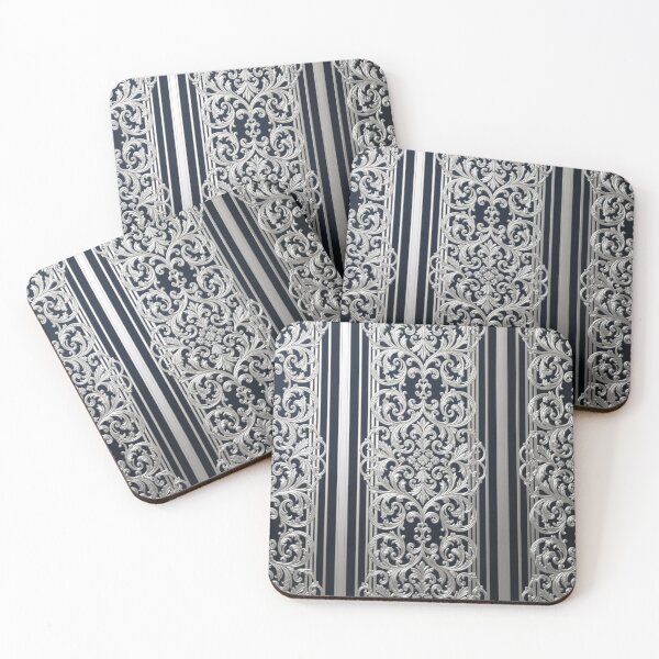Item preview, Dusk Midnight Blue & Silver Striped Baroque designed and sold by DesignsByPrnces.