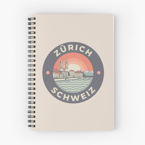 Item preview, Zurich Switzerland Vintage Travel Badge Cityscape with Alps and Tram designed and sold by InvestingRoad.