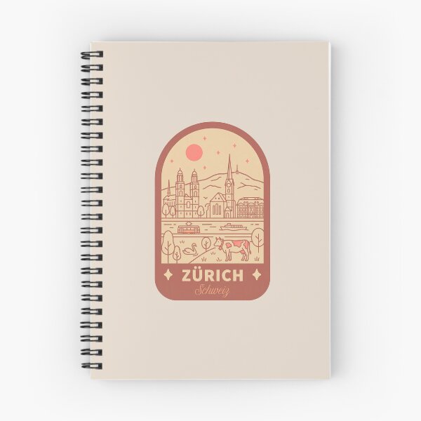 Item preview, Zurich Switzerland Vintage Travel Badge Cityscape with Alps and Tram designed and sold by InvestingRoad.