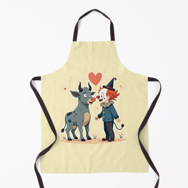 Item preview, Whimsical Clown and Bull Valentine Fantasy Art designed and sold by AnimalAirtistry.