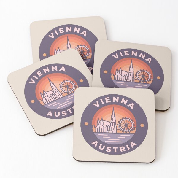 Item preview, Vienna Austria Travel Badge, Prater Ferris Wheel and Architecture Cityscape Souvenir designed and sold by InvestingRoad.