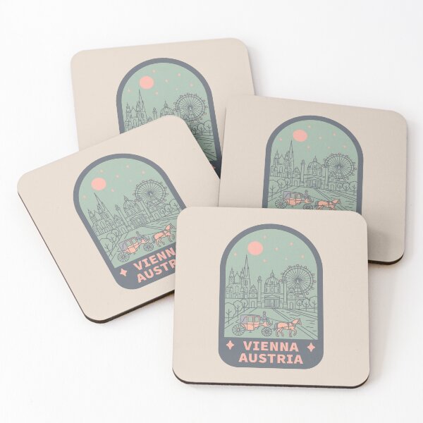 Item preview, Vienna Austria Travel Badge, Prater Ferris Wheel and Architecture Cityscape Souvenir designed and sold by InvestingRoad.