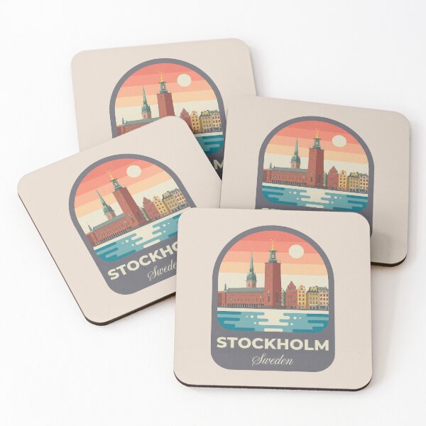 Item preview, Stockholm Sweden City Hall Travel Badge, Scandi Landmark Souvenir designed and sold by InvestingRoad.