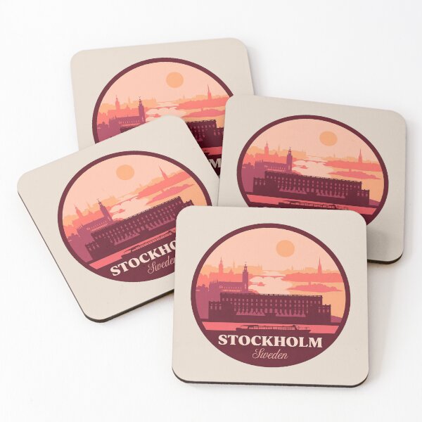 Item preview, Stockholm Sweden City Hall Travel Badge, Scandi Landmark Souvenir designed and sold by InvestingRoad.