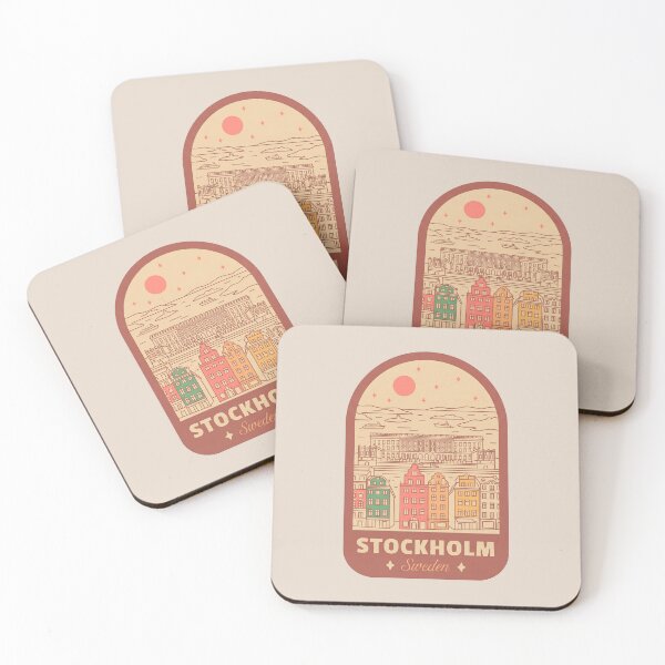Item preview, Stockholm Sweden City Hall Travel Badge, Scandi Landmark Souvenir designed and sold by InvestingRoad.