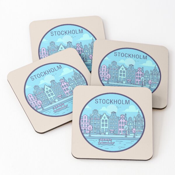 Item preview, Stockholm Sweden City Hall Travel Badge, Scandi Landmark Souvenir designed and sold by InvestingRoad.