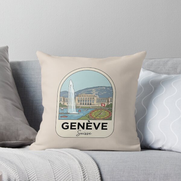 Item preview, Geneve Suisse Vintage Travel Badge, Retro Geneva Switzerland Landmark Emblem designed and sold by InvestingRoad.