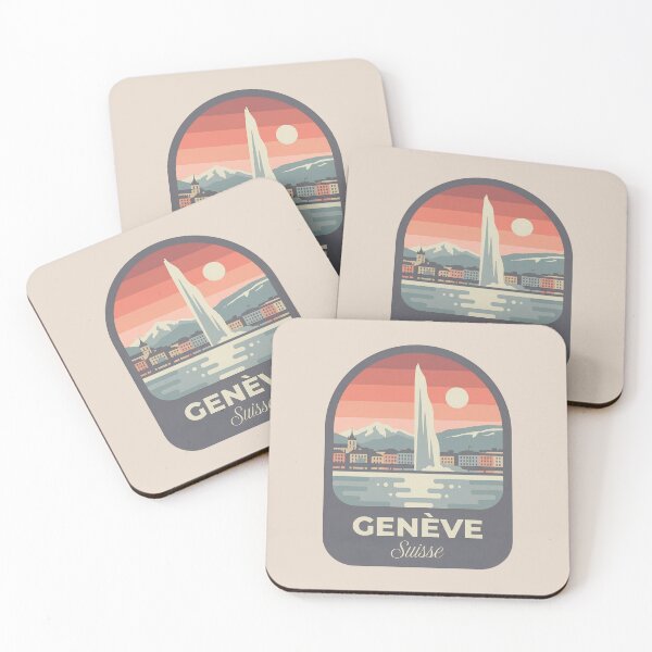 Item preview, Geneve Suisse Vintage Travel Badge, Retro Geneva Switzerland Landmark Emblem designed and sold by InvestingRoad.
