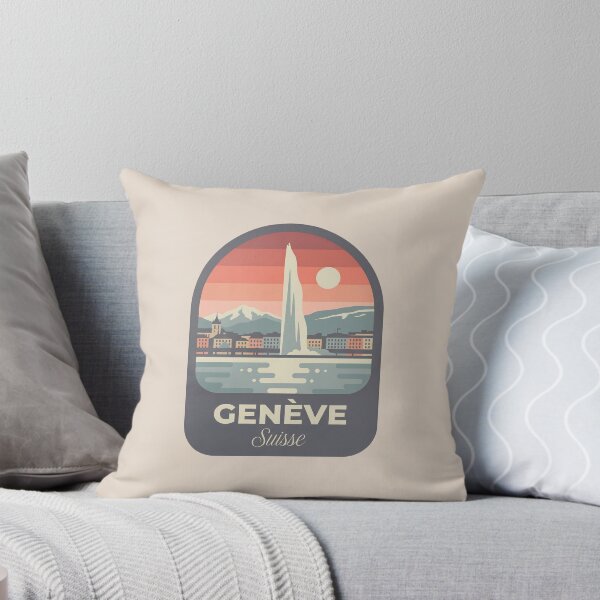 Item preview, Geneve Suisse Vintage Travel Badge, Retro Geneva Switzerland Landmark Emblem designed and sold by InvestingRoad.