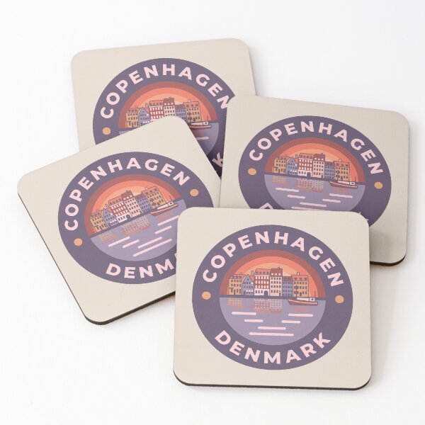 Item preview, Copenhagen Denmark Retro Travel Badge, Nyhavn Little Mermaid Skyline designed and sold by InvestingRoad.