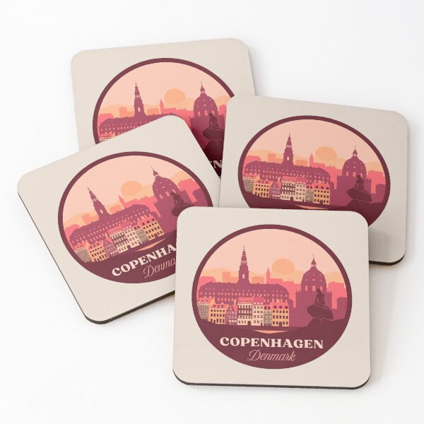 Item preview, Copenhagen Denmark Retro Travel Badge, Nyhavn Little Mermaid Skyline designed and sold by InvestingRoad.