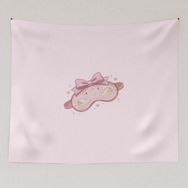 Item preview, Dreamy Pink Swan Sleep Mask Aesthetic designed and sold by HerTenderly.