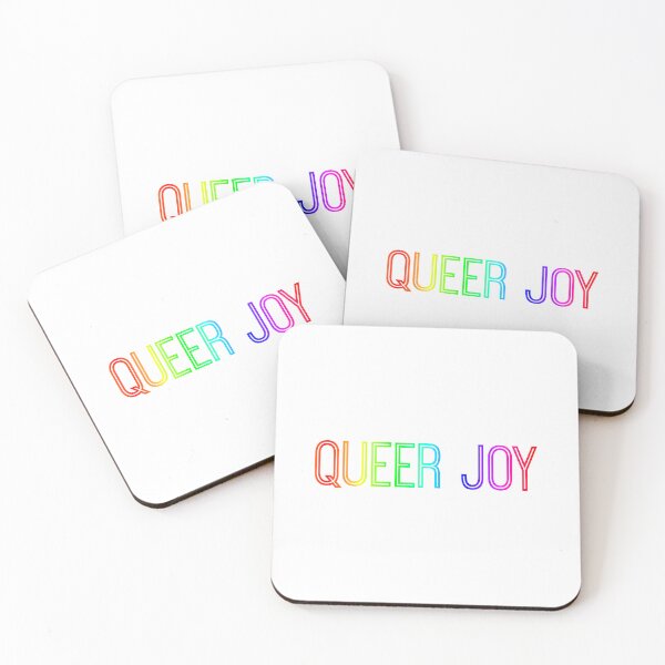 Item preview, Queer Joy - rainbow pride flag, love is love, gay pride, quote sticker text designed and sold by RosefinchArt.