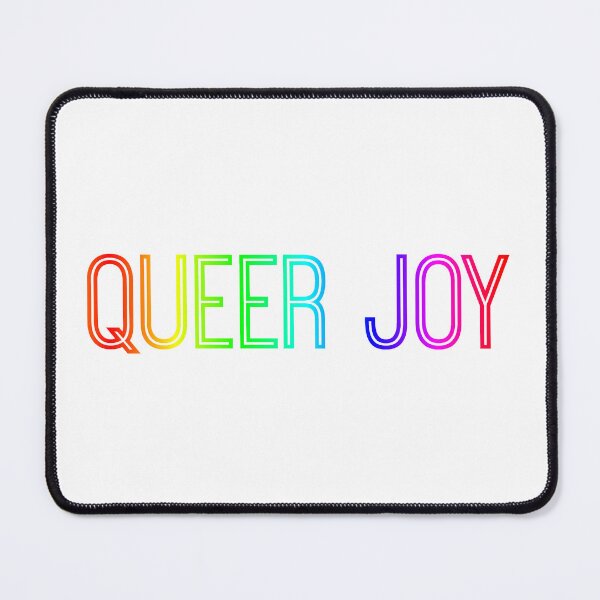Item preview, Queer Joy - rainbow pride flag, love is love, gay pride, quote sticker text designed and sold by RosefinchArt.