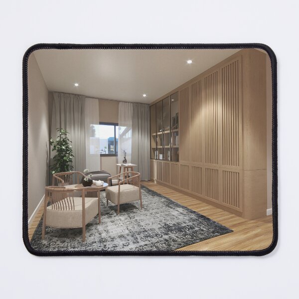 Item preview, Warm Minimalist Japandi Living Space with Natural Wood and Cozy Decor designed and sold by AnattA-3D.