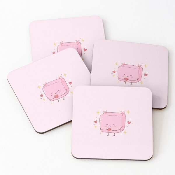 Item preview, Kawaii Pink Sugar Cube Holding Heart designed and sold by HerTenderly.