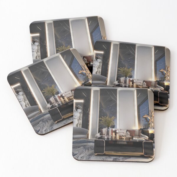 Item preview, Sophisticated Luxury: Modern Black Marble Living Room designed and sold by AnattA-3D.