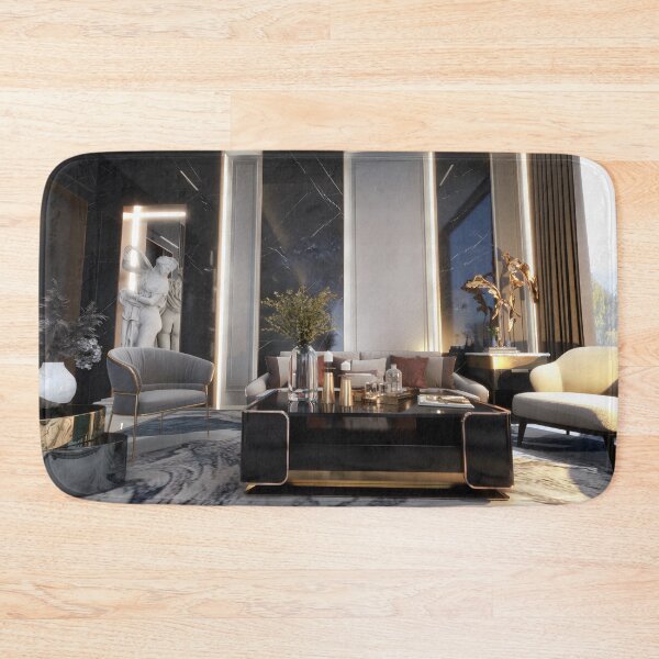 Item preview, Sophisticated Luxury: Modern Black Marble Living Room designed and sold by AnattA-3D.