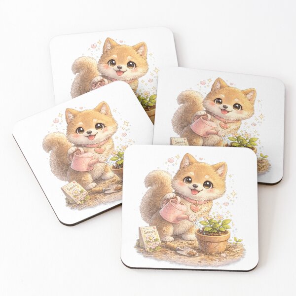 Item preview, Plantifa Pup – Kawaii Shiba Inu Plant Lover Watering Cute Houseplant Art designed and sold by Paws-nd-Prints.