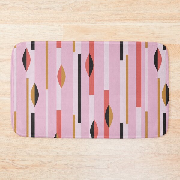 Item preview, Mid Century Mod  Pink & Black Linnear Geometric designed and sold by RetroMaggie.