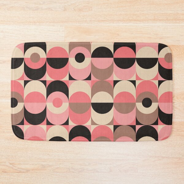 Item preview, Mid Century Mod Pink & Black Circle Geometric designed and sold by RetroMaggie.