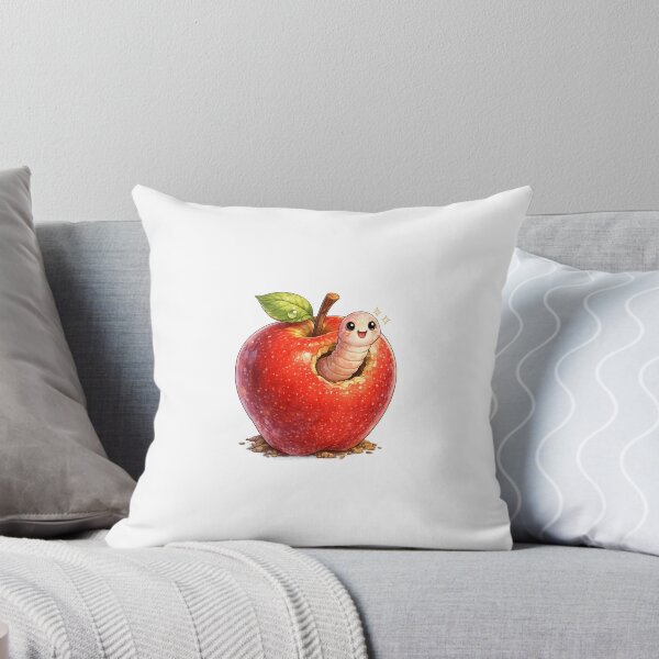 Item preview, Cute Worm in an Apple – Kawaii Niche Apply Illustration with Wholesome Funny Vibes designed and sold by Paws-nd-Prints.