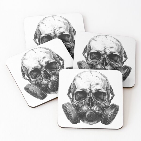Item preview, Gas Mask Skull – Post-Apocalyptic Dark Art Illustration designed and sold by inkoutninja.