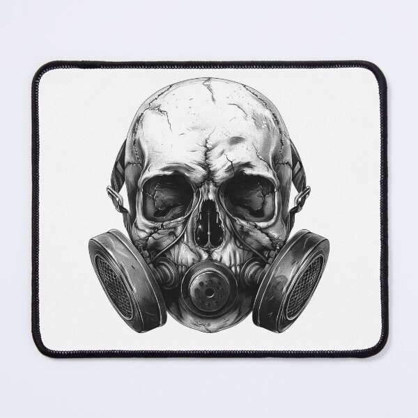 Item preview, Gas Mask Skull – Post-Apocalyptic Dark Art Illustration designed and sold by inkoutninja.