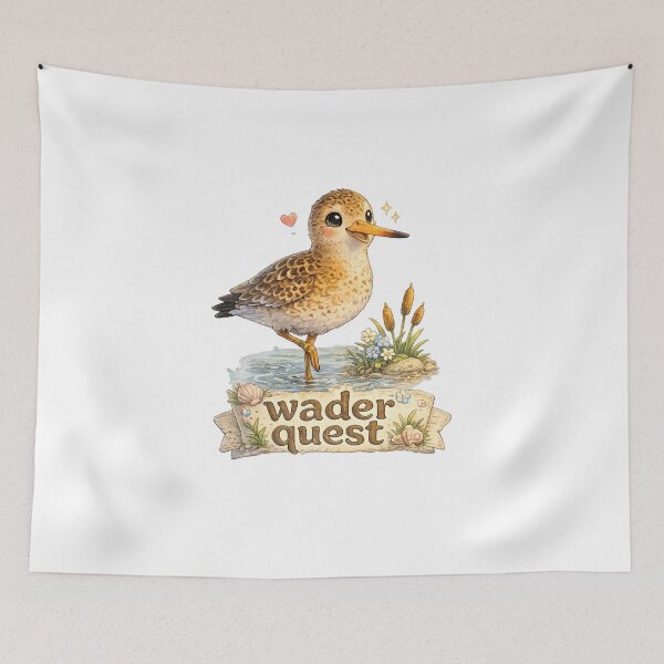 Item preview, Wader Quest – Kawaii Black-Tailed Godwit Adventure with Cute Coastal Bird Vibes designed and sold by Paws-nd-Prints.