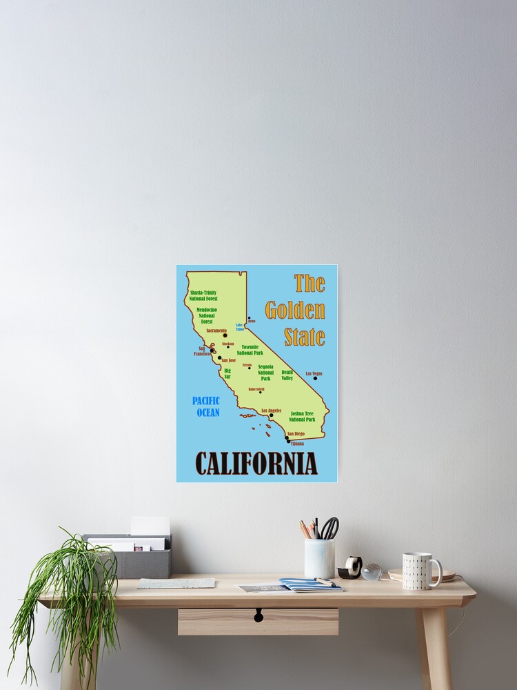 California State Map Poster