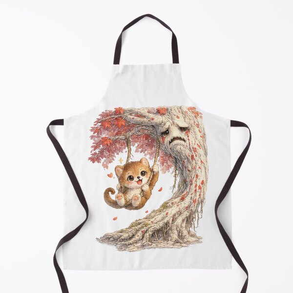 Item preview, Weirwood Swing Time – Kawaii Monkey on a Magical Weirwood Tree Adventure designed and sold by Paws-nd-Prints.