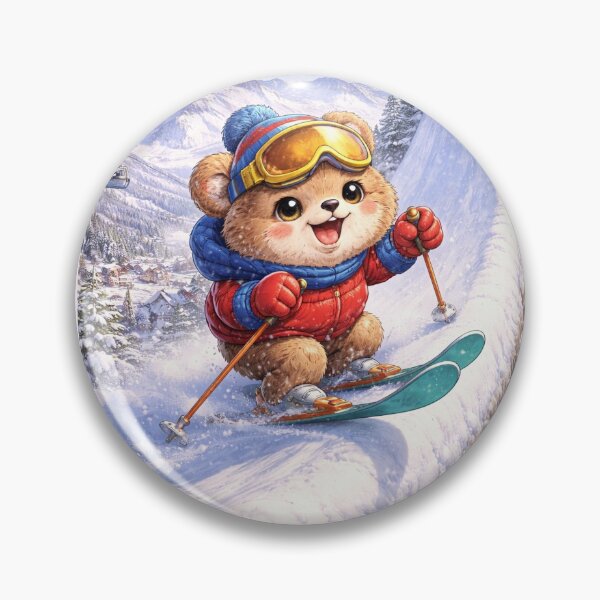 Item preview, Jungfrau Ski Bear – Kawaii Alpine Ramp Adventure in Switzerland designed and sold by Paws-nd-Prints.