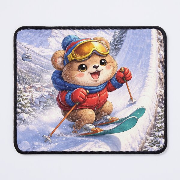 Item preview, Jungfrau Ski Bear – Kawaii Alpine Ramp Adventure in Switzerland designed and sold by Paws-nd-Prints.
