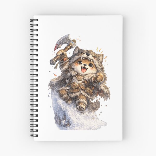 Item preview, Ulfhednar Berserker Pup – Kawaii Viking Wolf Warrior with Axe designed and sold by Paws-nd-Prints.