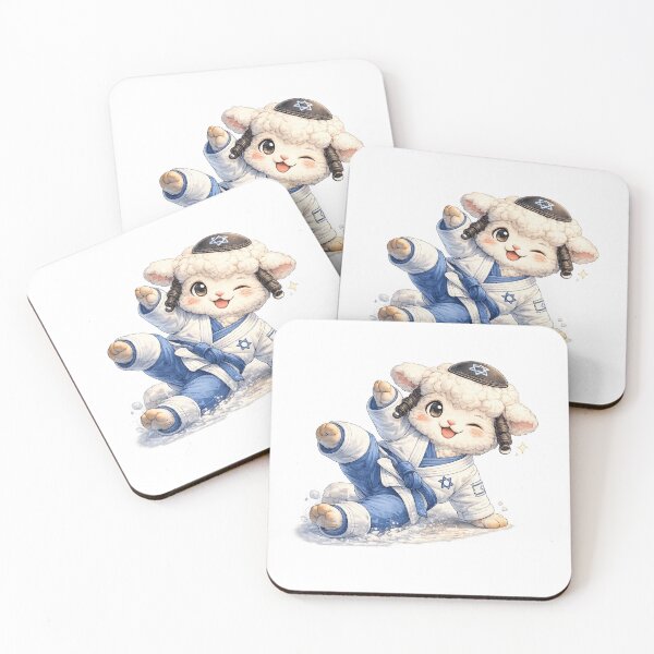 Item preview, Jew Jitsu Lamb – Kawaii Martial Arts Sheep with Playful Jewish Humor Art designed and sold by Paws-nd-Prints.