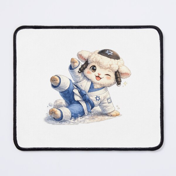 Item preview, Jew Jitsu Lamb – Kawaii Martial Arts Sheep with Playful Jewish Humor Art designed and sold by Paws-nd-Prints.