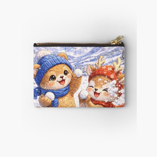 Item preview, Sölden Snowball Pals – Kawaii Baby Bear & Deer Alpine Winter Fun Art designed and sold by Paws-nd-Prints.