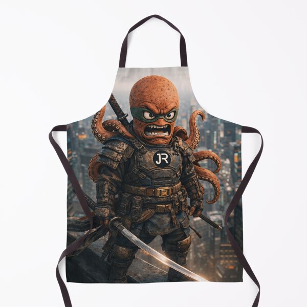 Item preview, Cyberpunk Samurai Octopus on a Skyscraper Rooftop – Cinematic Futuristic Warrior designed and sold by John-Rivav.